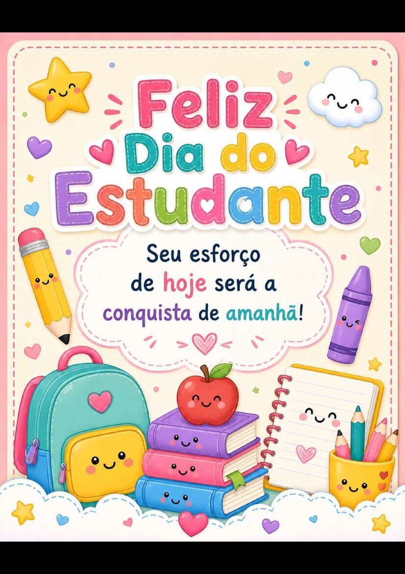 Cartões para dia do estudante engraçados e fofos gratuito página 5